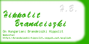 hippolit brandeiszki business card